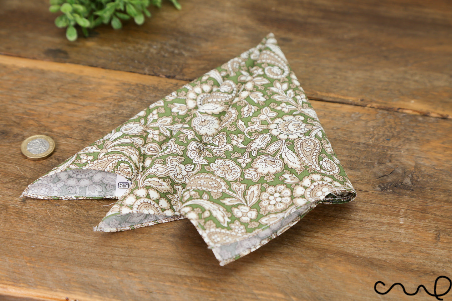 Handmade Mens Cotton Pocket Square Handkerchief Paisley Khaki Wedding Gift AAA