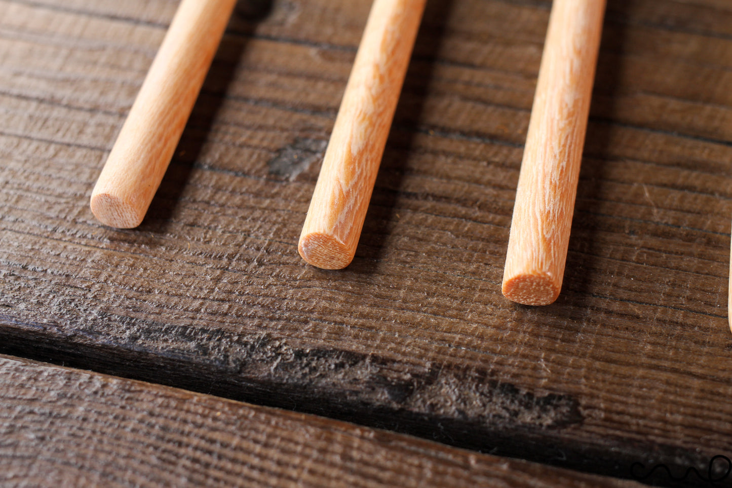 Set of 4 Handcrafted Wooden Spoons Round Headed Long Teaspoons 22cm Coffee Serving Unique