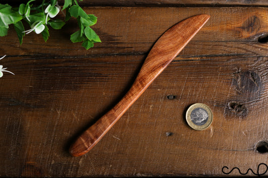Set of 4 Handmade Rose Wood Butter Spreaders: Solid Timber Jam Knife (17cm)