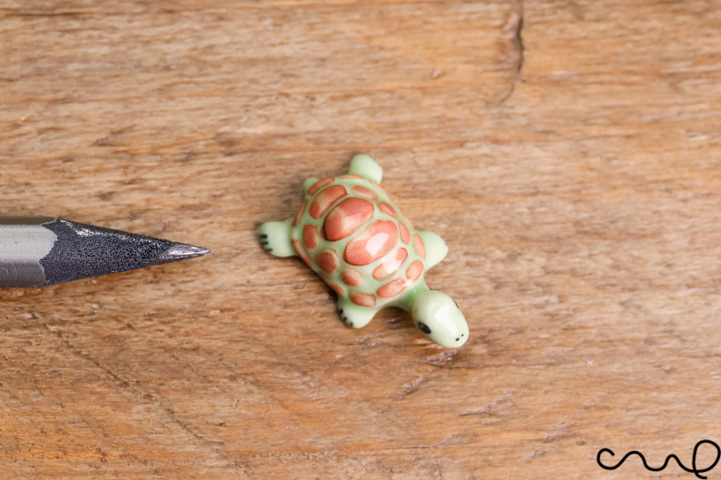 Handmade Ceramic Turtle Tiny Miniature Ornament Mini Minute Animal Figurines