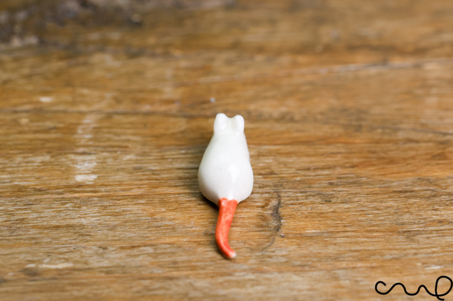 Handmade White Ceramic Tiny Mouse Miniature Christmas Mini Little Animals Hand Painted