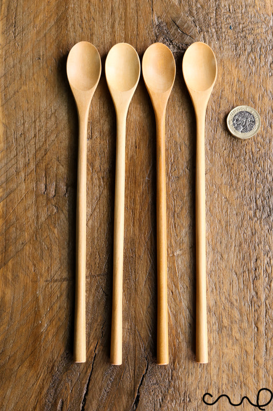 Set of 4 Handmade Long Rustic Coffee Spoons