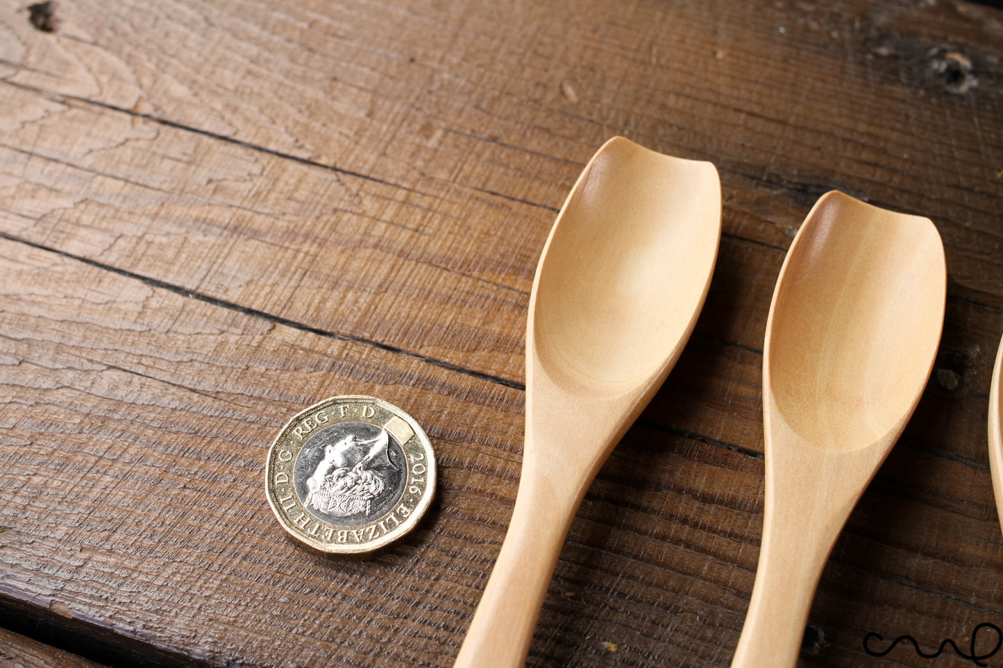 Handmade Tulip Wooden Spoons: Spice, Tea, Yoghurt - Set of 4