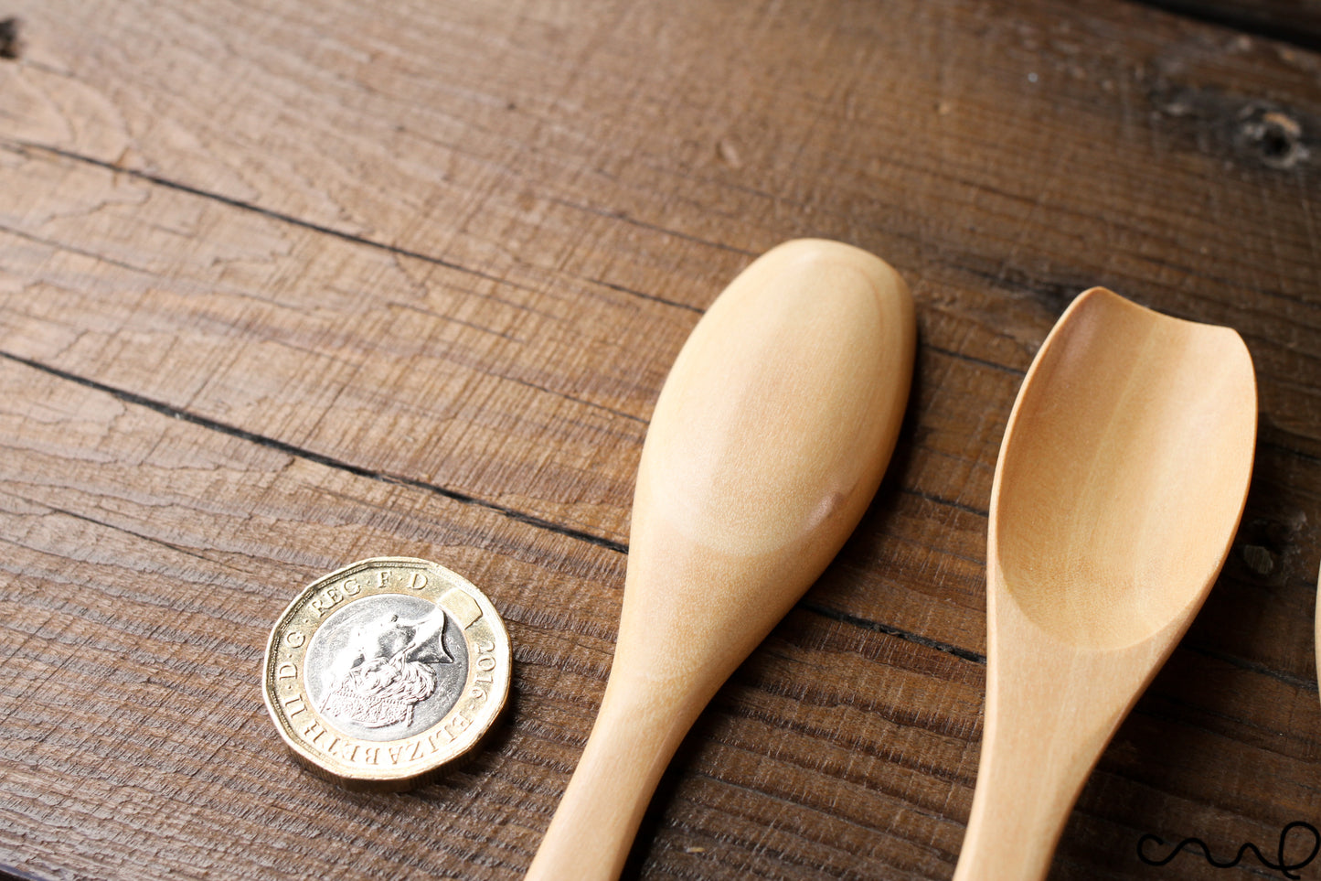 Handmade Tulip Wooden Spoons: Spice, Tea, Yoghurt - Set of 4