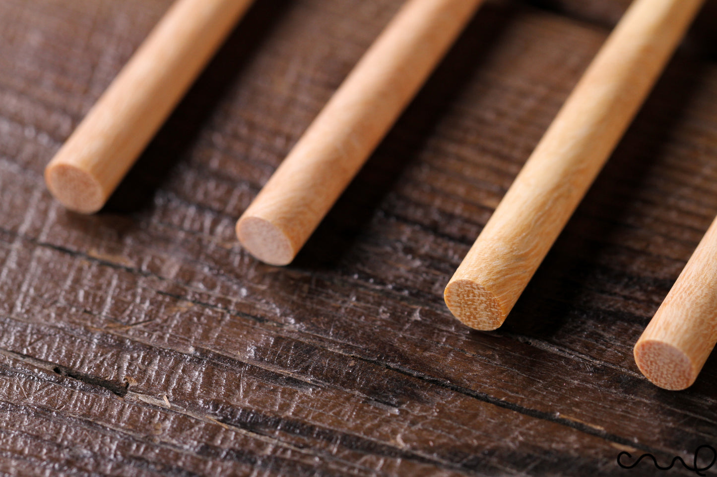 Set of 4 Handmade Wooden Dessert Forks: Eco-Friendly Rustic Tableware