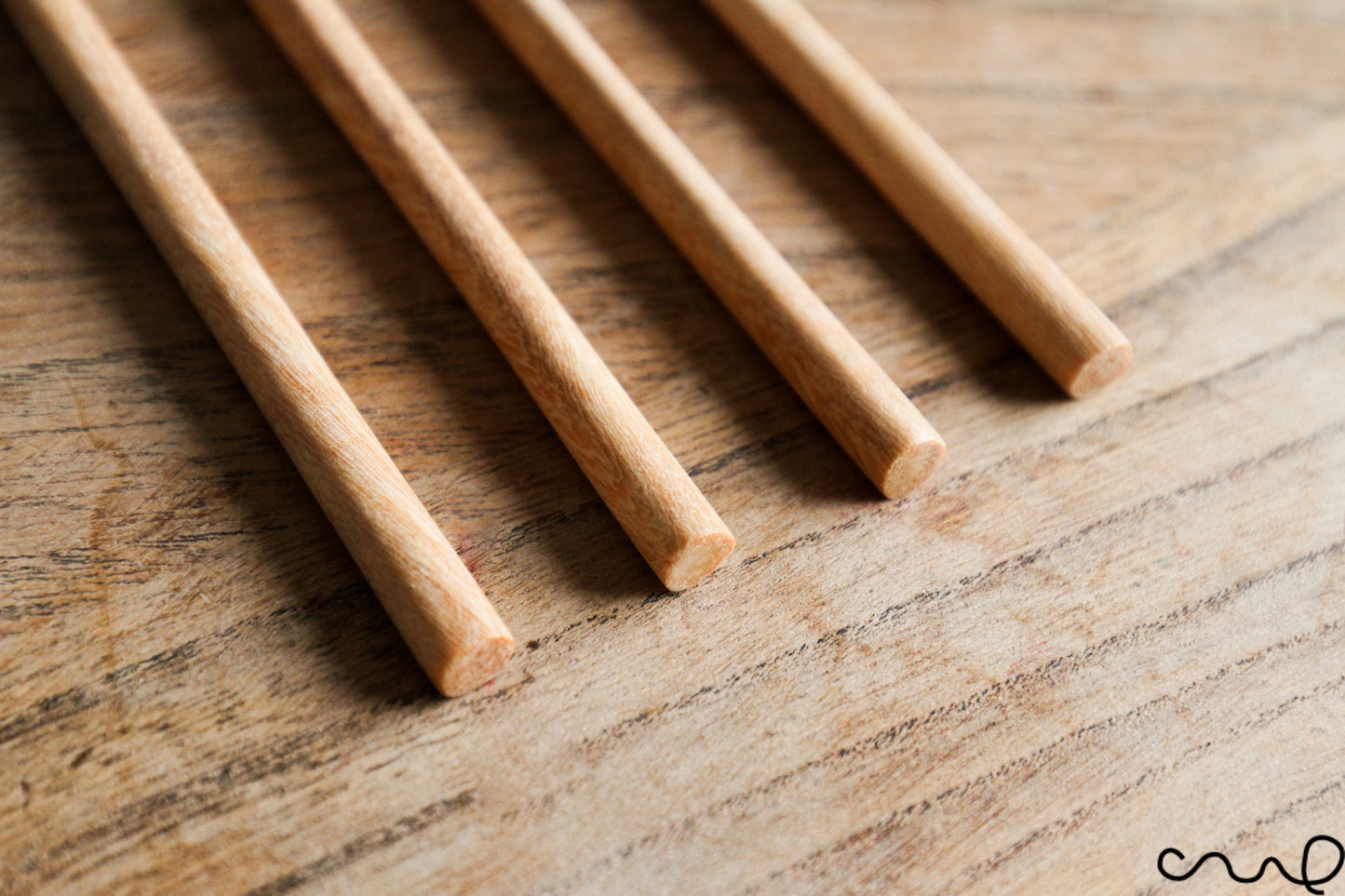 Set of 4 Handmade Wooden Spoons Long Oval Teaspoon 21cm Serving Utensil Coffee Gift