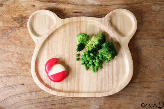 Handmade Wooden Bear Plate: Rubberwood Serving Tray