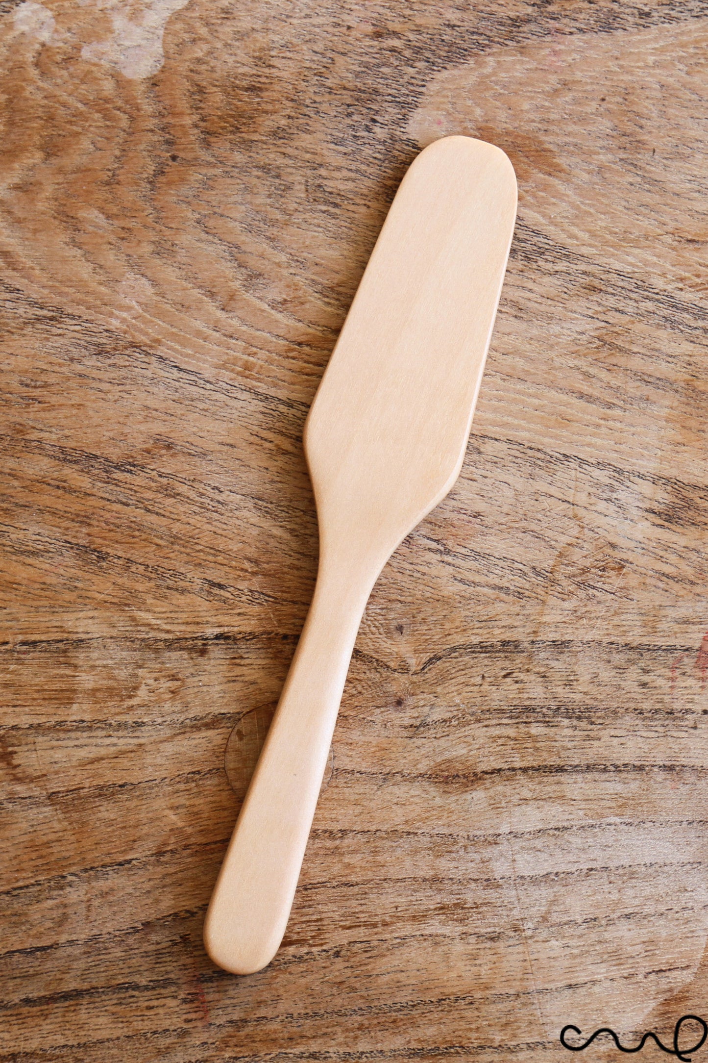 Set of 4 Handmade Wooden Butter Spreader: Light Brown Breakfast Tool