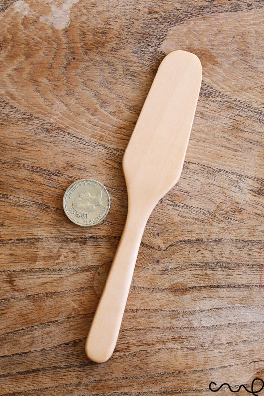 Set of 4 Handmade Wooden Butter Spreader: Light Brown Breakfast Tool
