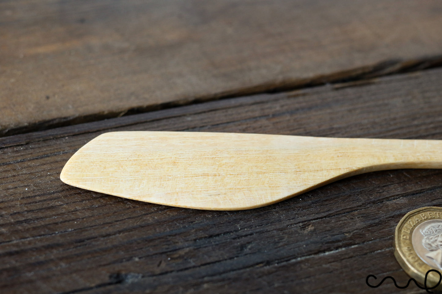 Set of 4 Handmade Wooden Butter Knives: Light Brown Jam Spreader