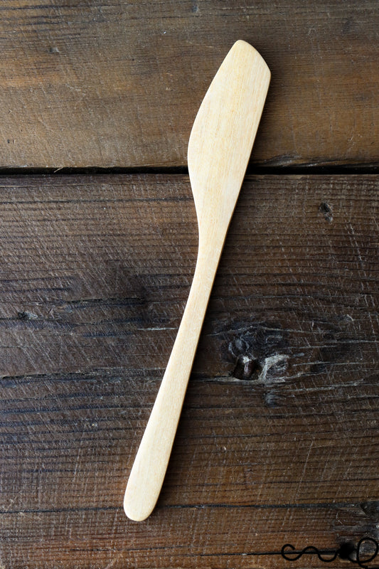 Set of 4 Handmade Wooden Butter Knives: Light Brown Jam Spreader